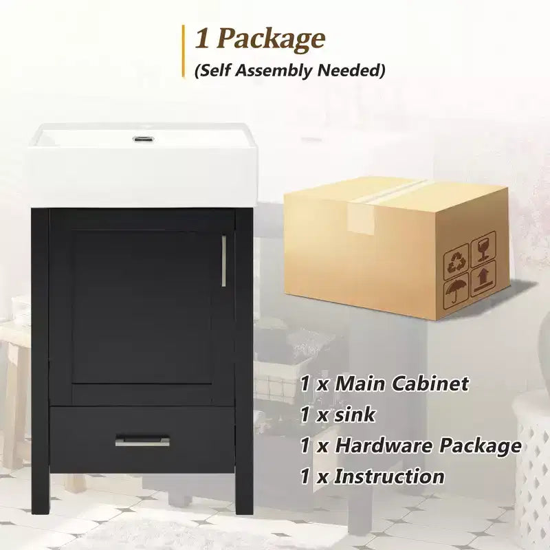 20.28 Bathroom Vanity with Sink, Bathroom Storage Cabinet with Drawer for Small Space