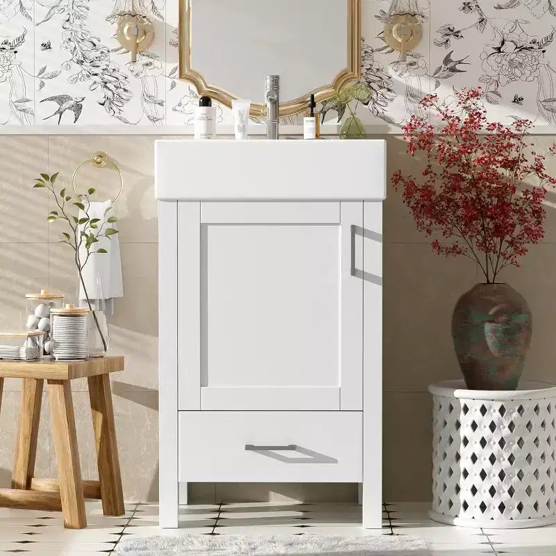 20.28 Bathroom Vanity with Sink, Bathroom Storage Cabinet with Drawer for Small Space
