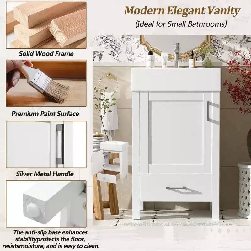 20.28 Bathroom Vanity with Sink, Bathroom Storage Cabinet with Drawer for Small Space