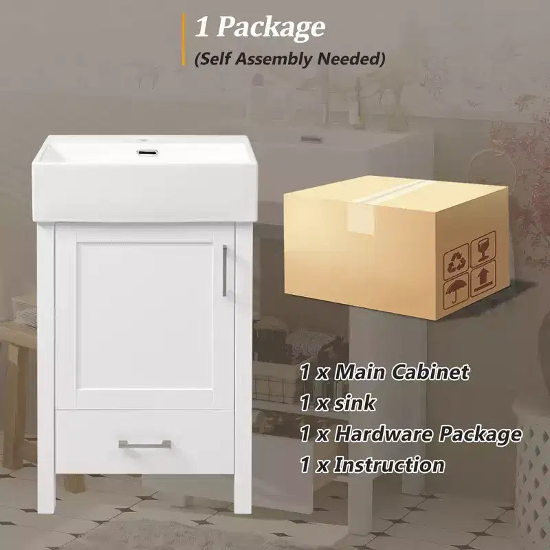 20.28 Bathroom Vanity with Sink, Bathroom Storage Cabinet with Drawer for Small Space