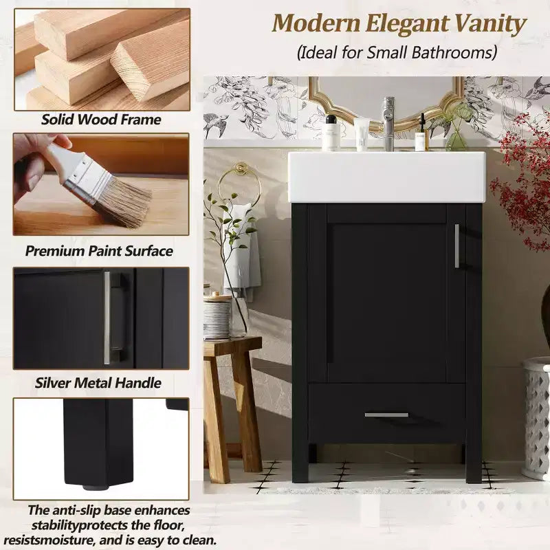 20.28 Bathroom Vanity with Sink, Bathroom Storage Cabinet with Drawer for Small Space