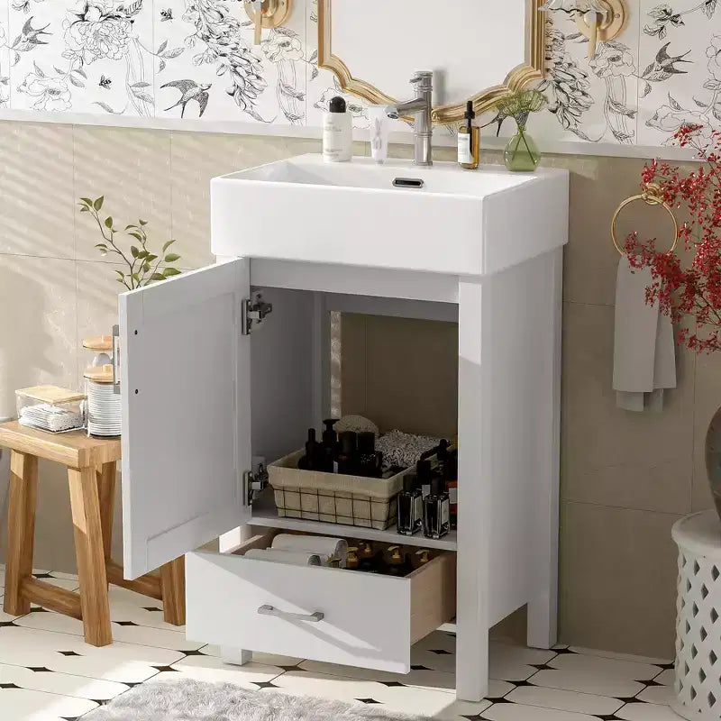 20.28 Bathroom Vanity with Sink, Bathroom Storage Cabinet with Drawer for Small Space