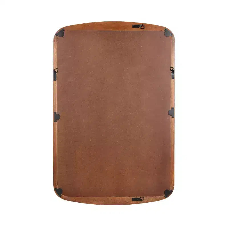 Kate and Laurel Hera Radius Rectangle Wood Mirror, Walnut Brown, 24x36
