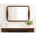 Kate and Laurel Hera Radius Rectangle Wood Mirror, Walnut Brown, 24x36