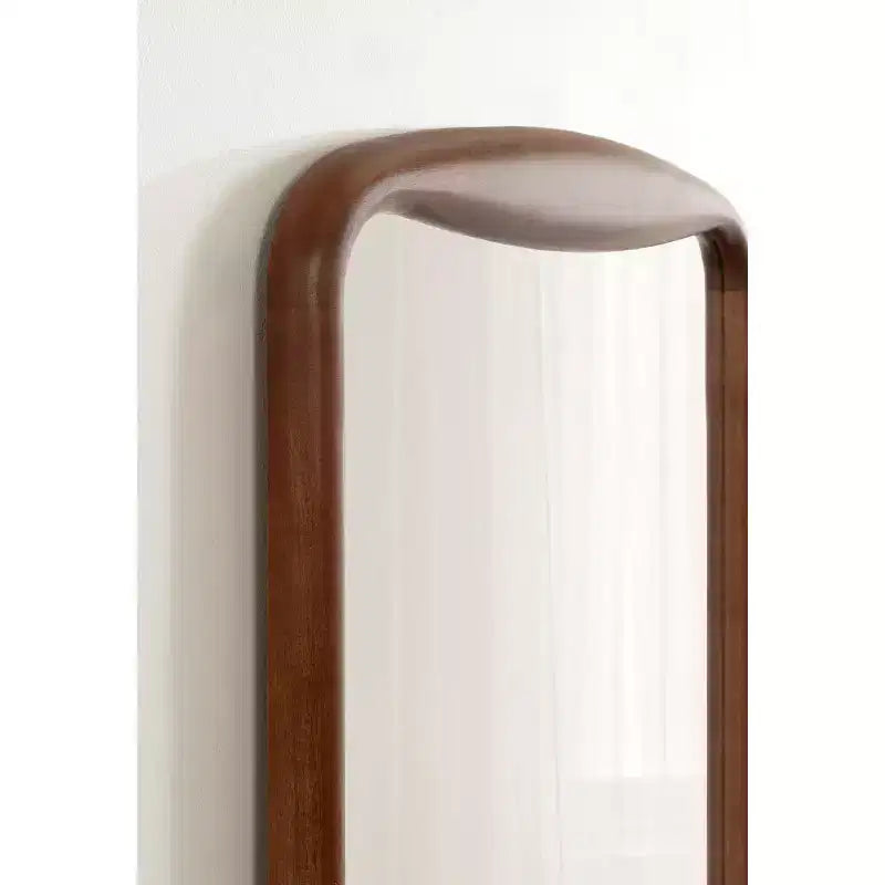 Kate and Laurel Hera Radius Rectangle Wood Mirror, Walnut Brown, 24x36
