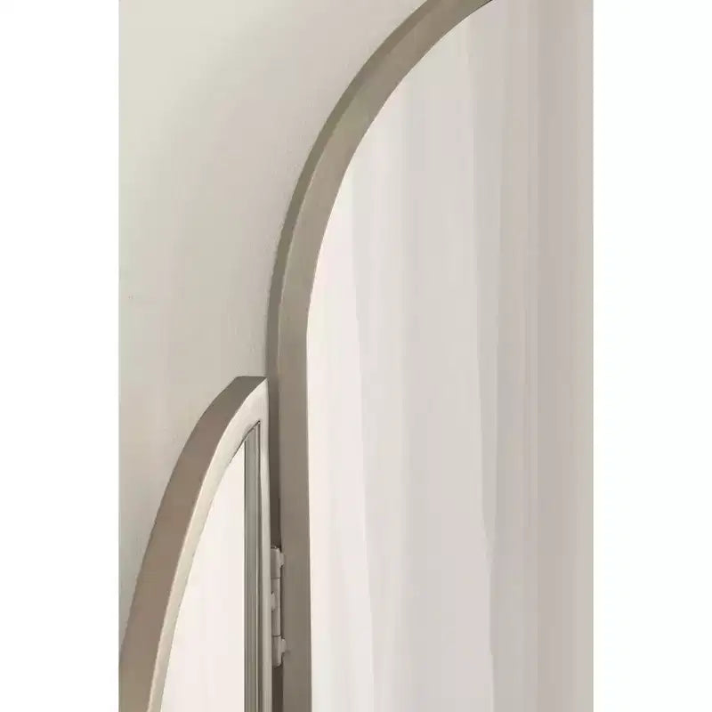 Kate and Laurel Amoli Tri-Fold Arch Metal Mirror, Silver, 28x28