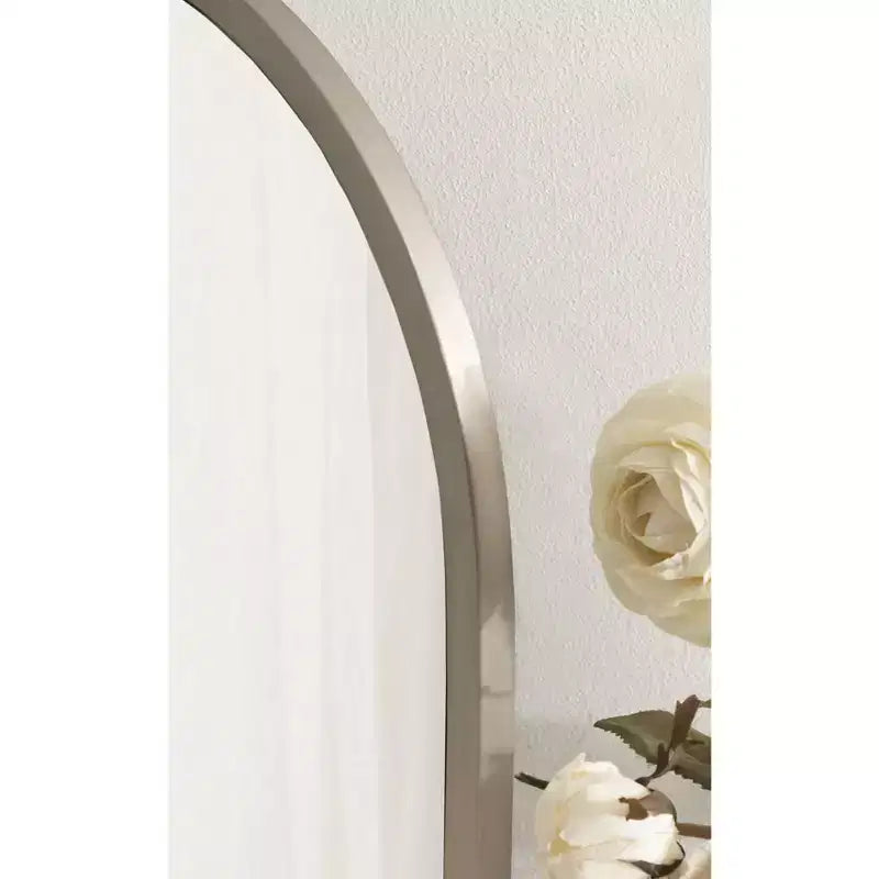 Kate and Laurel Amoli Tri-Fold Arch Metal Mirror, Silver, 28x28