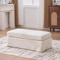 TUYOHW 46 Plush Chenille Storage Ottoman Bench with Metal Legs,Rectangular End-of-Bed Bench for Bedroom and Living Room,500lbs Capacity