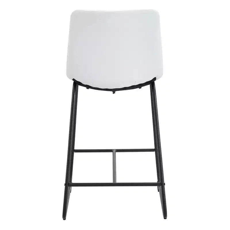 MAYEERTY PU Bar Stools Set of 2 with Iron Footrest for Kitchen Island