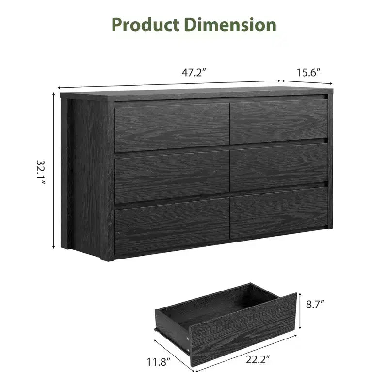 58 Wide 9-Drawer Dresser, Handle-Free Modern Wood Chest for Bedroom, Living Room, or Entryway Ample Storage, Minimalist Design