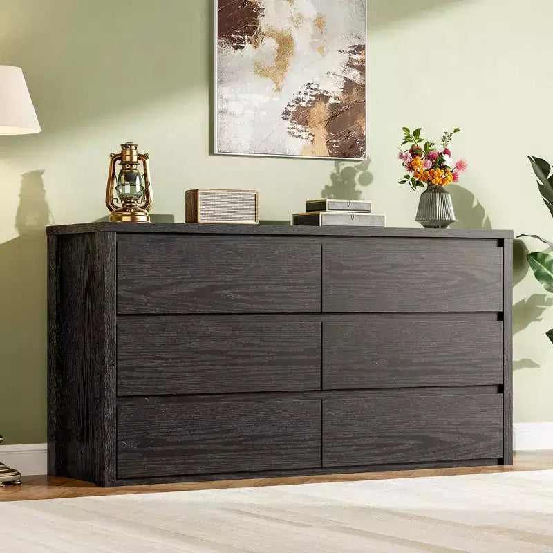 58 Wide 9-Drawer Dresser, Handle-Free Modern Wood Chest for Bedroom, Living Room, or Entryway Ample Storage, Minimalist Design