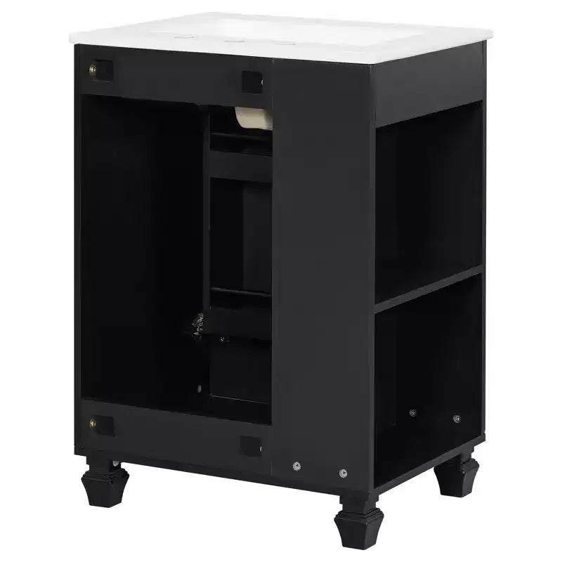 24 Small Bathroom Vanity Sink Combo, Bathroom storage Cabinet with Door Shelf, Single Sink Bathroom Vanity for Small Space