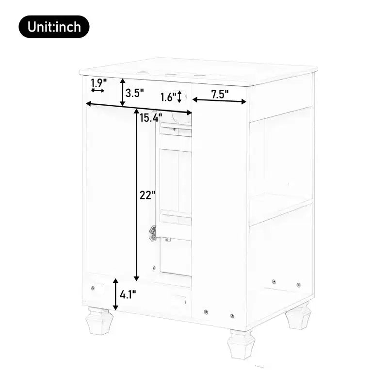 24 Small Bathroom Vanity Sink Combo, Bathroom storage Cabinet with Door Shelf, Single Sink Bathroom Vanity for Small Space