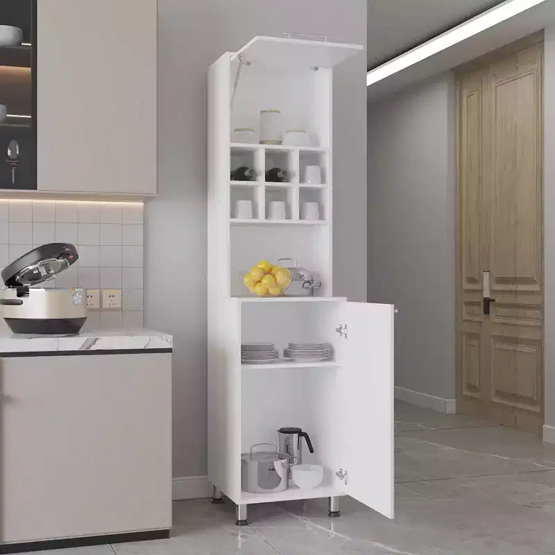 Pantry Cabinet Tall Kitchen Pantry Storage Cabinet with Microwave Stand, Farmhouse Kitchen Hutch with Storage Drawers for Dining Room