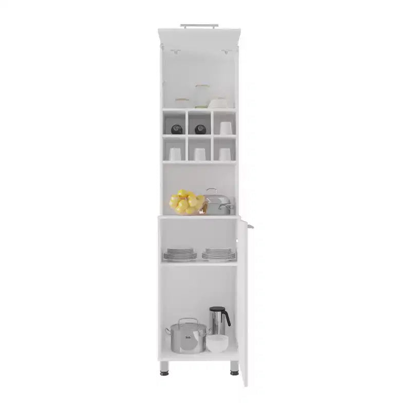 Pantry Cabinet Tall Kitchen Pantry Storage Cabinet with Microwave Stand, Farmhouse Kitchen Hutch with Storage Drawers for Dining Room