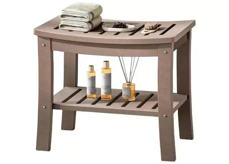 Waterproof Shower Bench with Storage Shelf,20.6 Stable Non-Slip Bathroom Stool Chair,Supports up to 400lbs,Safe Bath Seat for Bathtub
