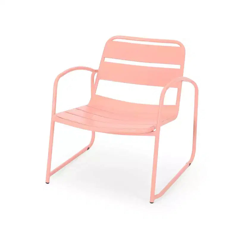 Patio Dining Chairs Set of 2, Outdoor Bistro Chairs with Open Slat Design, Iron Frame Dining Chairs with Backrest Armrest for Backyard, Balcony
