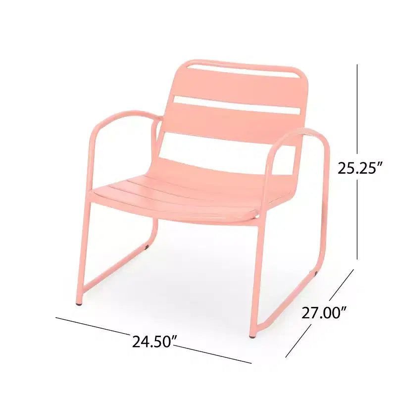 Patio Dining Chairs Set of 2, Outdoor Bistro Chairs with Open Slat Design, Iron Frame Dining Chairs with Backrest Armrest for Backyard, Balcony