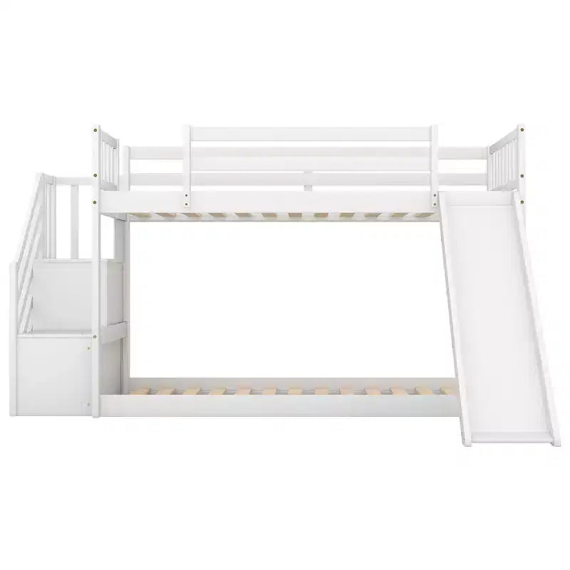 GDFStudio Jenkins Bunk Bed with Convertible Slide and Stairway