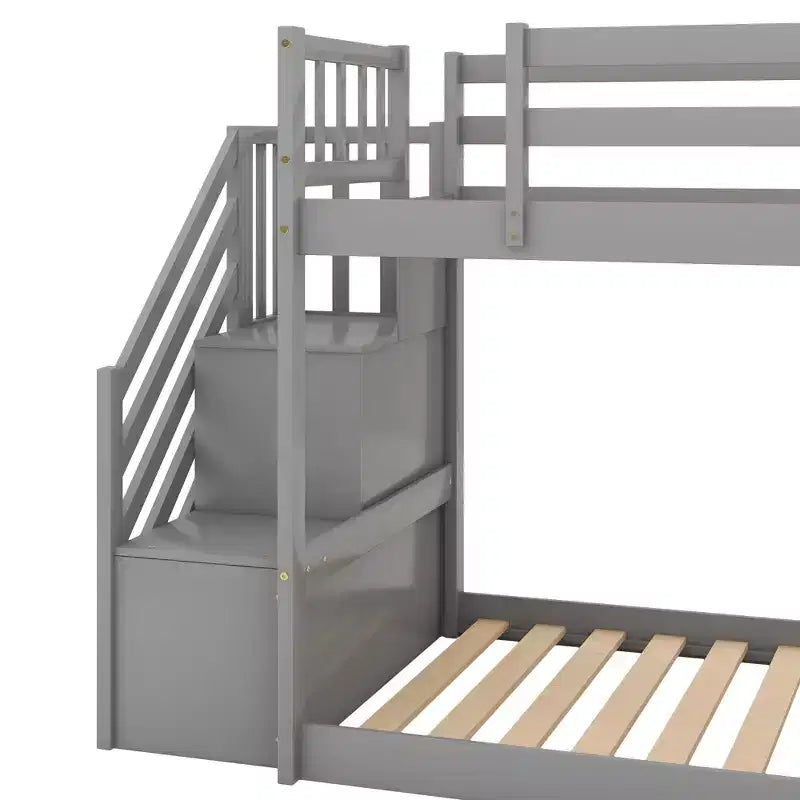GDFStudio Jenkins Bunk Bed with Convertible Slide and Stairway