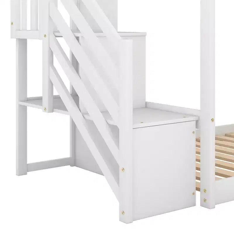 GDFStudio Jenkins Bunk Bed with Convertible Slide and Stairway