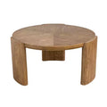 Round Coffee Table with Curved Legs and Brown Ash Veneer Finish D32x16.5