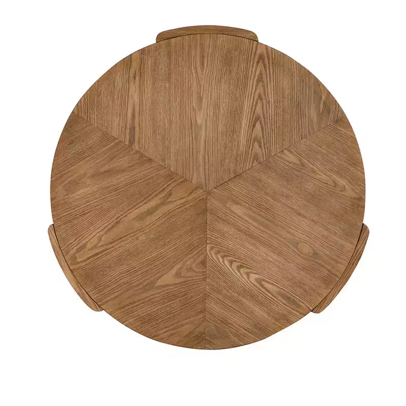 Round Coffee Table with Curved Legs and Brown Ash Veneer Finish D32x16.5