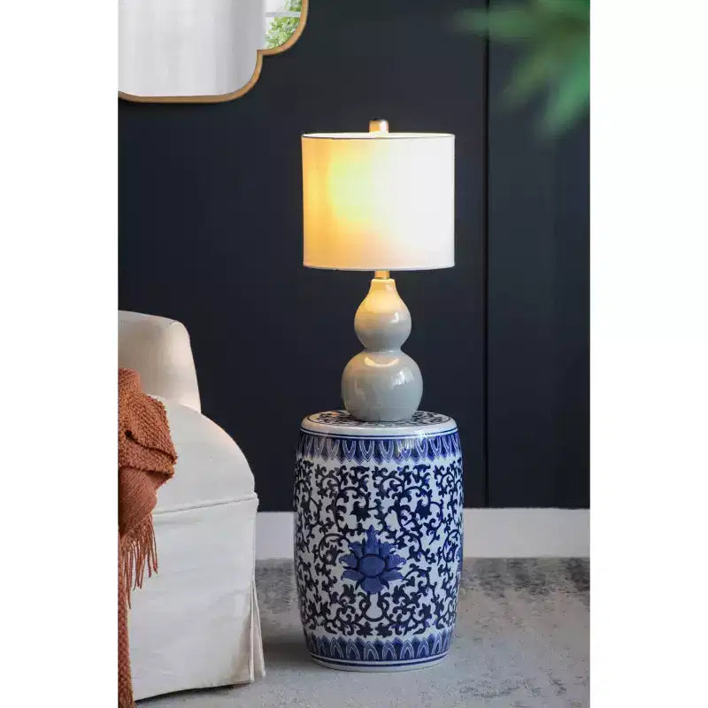 Blue and White Ceramic Garden Stool Side Table D11x16
