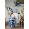 Blue and White Ceramic Garden Stool Side Table D11x16