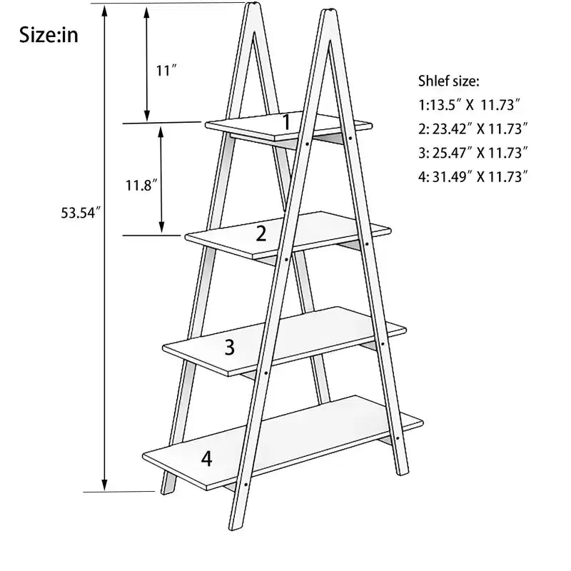 Bookshelf Wood a Shaped Frame Ladder Display Bookshelf Open Display Storage Ladder Shelf Plant Stand Storage Rack for Living Room
