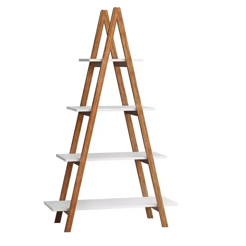 Bookshelf Wood a Shaped Frame Ladder Display Bookshelf Open Display Storage Ladder Shelf Plant Stand Storage Rack for Living Room