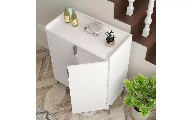 TUYOHW 2-Door Buffet Cabinet, Engineered Wood Sideboard Cabinet with Adjustable Shelves, Home Bar Cabinet with Rack & Adjustable Storage Shelf