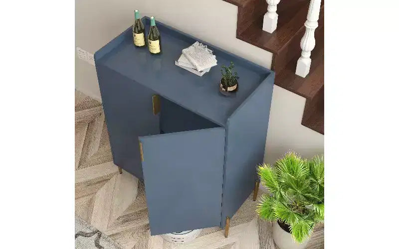 TUYOHW 2-Door Buffet Cabinet, Engineered Wood Sideboard Cabinet with Adjustable Shelves, Home Bar Cabinet with Rack & Adjustable Storage Shelf