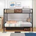 MAYEERTY Twin Over Twin Metal Bunk Bed, Heavy Duty Double Safety Guard Rails, Space-Saving Steel Bed for Bedroom & Dorm