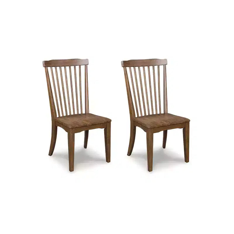 Signature Design by Ashley Chadworth Dining Room Side Chairs, Set of 2, Brown Wood Spindle-Back Design