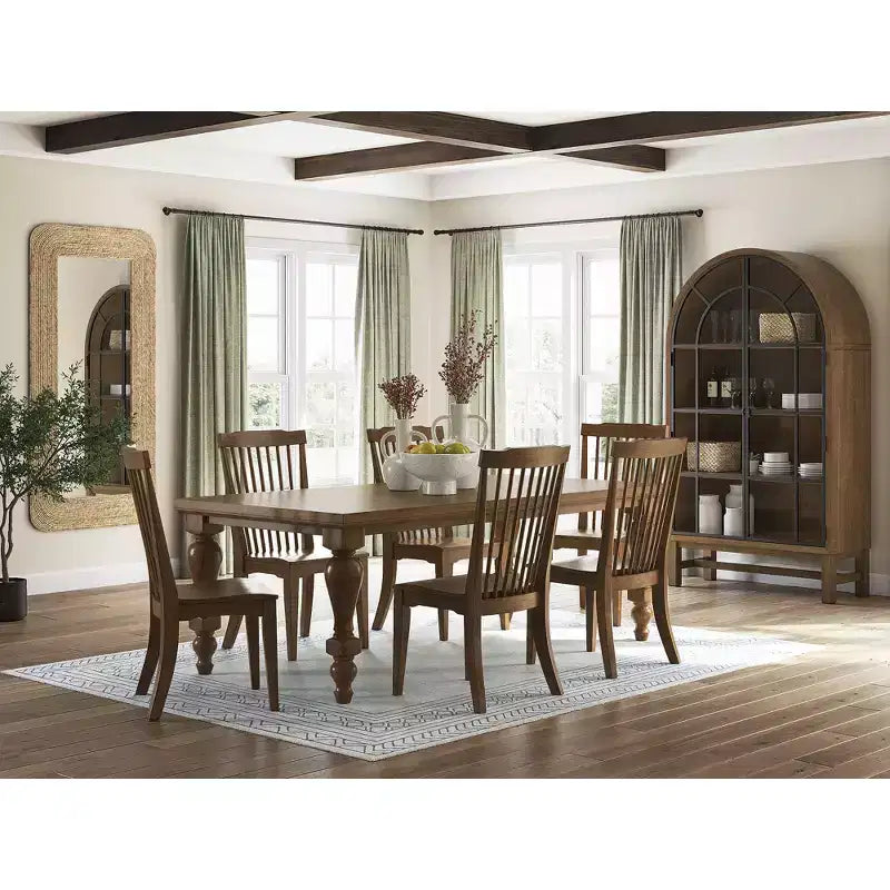 Signature Design by Ashley Chadworth Dining Room Side Chairs, Set of 2, Brown Wood Spindle-Back Design