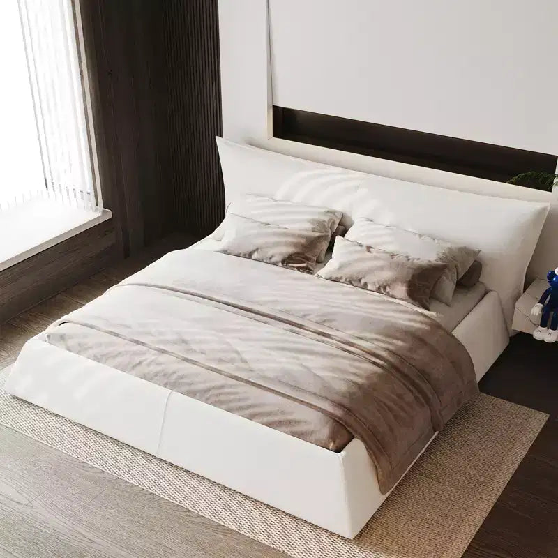 King Size Velvet Platform Bed, Upholstered Headboard with Solid Wood & Metal Frame, Slat Support No Box Spring Needed
