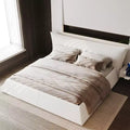 King Size Velvet Platform Bed, Upholstered Headboard with Solid Wood & Metal Frame, Slat Support No Box Spring Needed