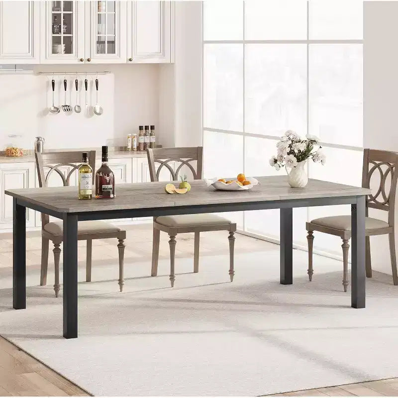 78.7 in Long Computer Desk,Large Industrial Office 2 Person Desk Workstation,Study Writing Wide Table,Modern Style Laptop Desk Tables for Home Office