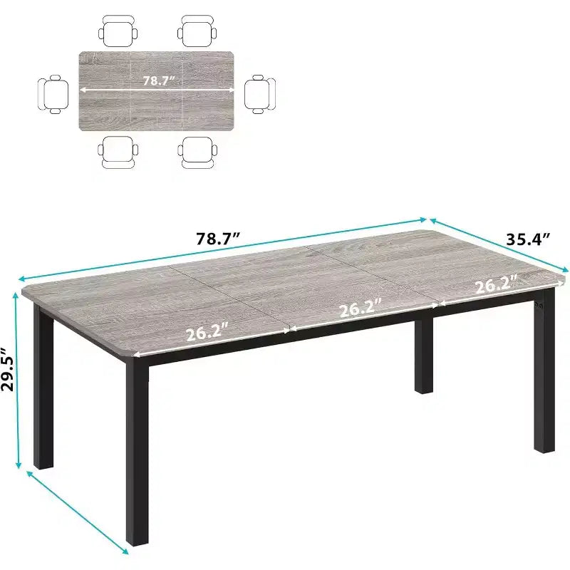 78.7 in Long Computer Desk,Large Industrial Office 2 Person Desk Workstation,Study Writing Wide Table,Modern Style Laptop Desk Tables for Home Office