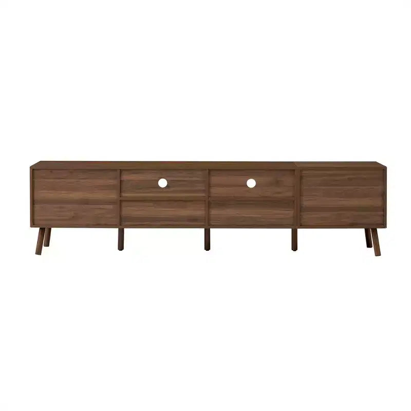 Storage TV Stand for TVs up to 85, TV Console Media Console TV Cabinet Media Entertainment Center with Press-to-open Door, Walnut - ModernLuxe