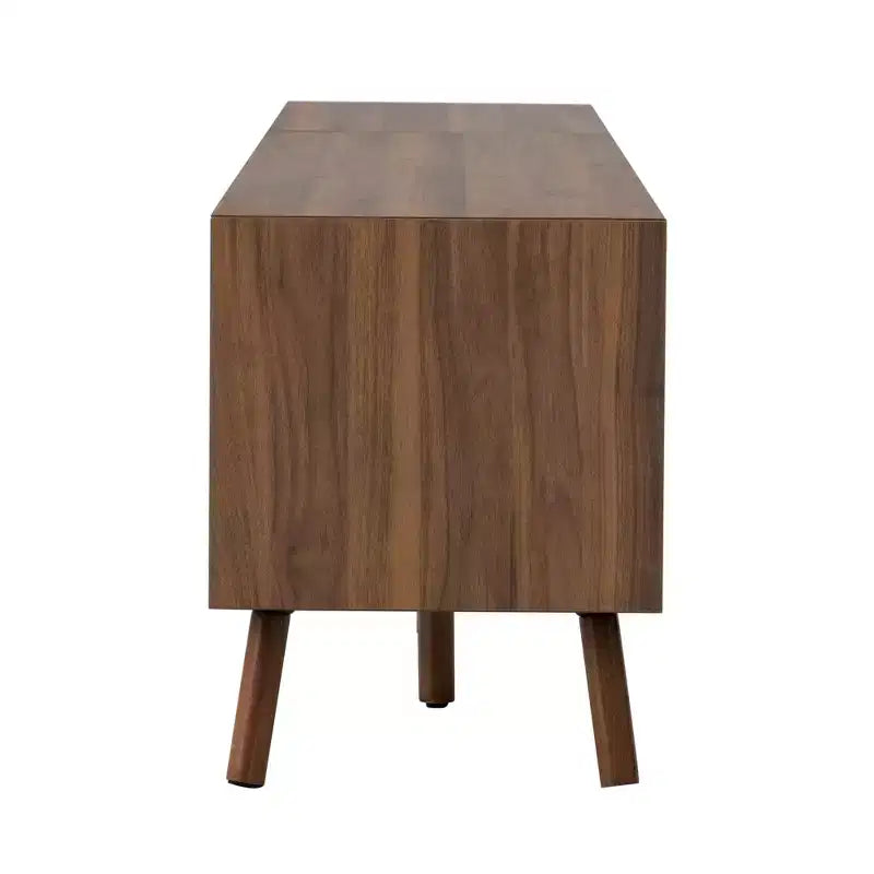 Storage TV Stand for TVs up to 85, TV Console Media Console TV Cabinet Media Entertainment Center with Press-to-open Door, Walnut - ModernLuxe