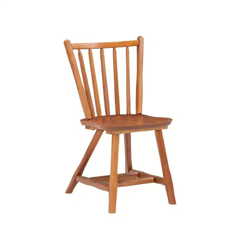 Linon Set of 2 Bazel Windsor Back Side Chairs Natural: Beechwood Frame, No Assembly Required