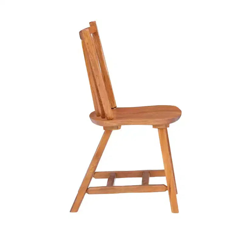 Linon Set of 2 Bazel Windsor Back Side Chairs Natural: Beechwood Frame, No Assembly Required