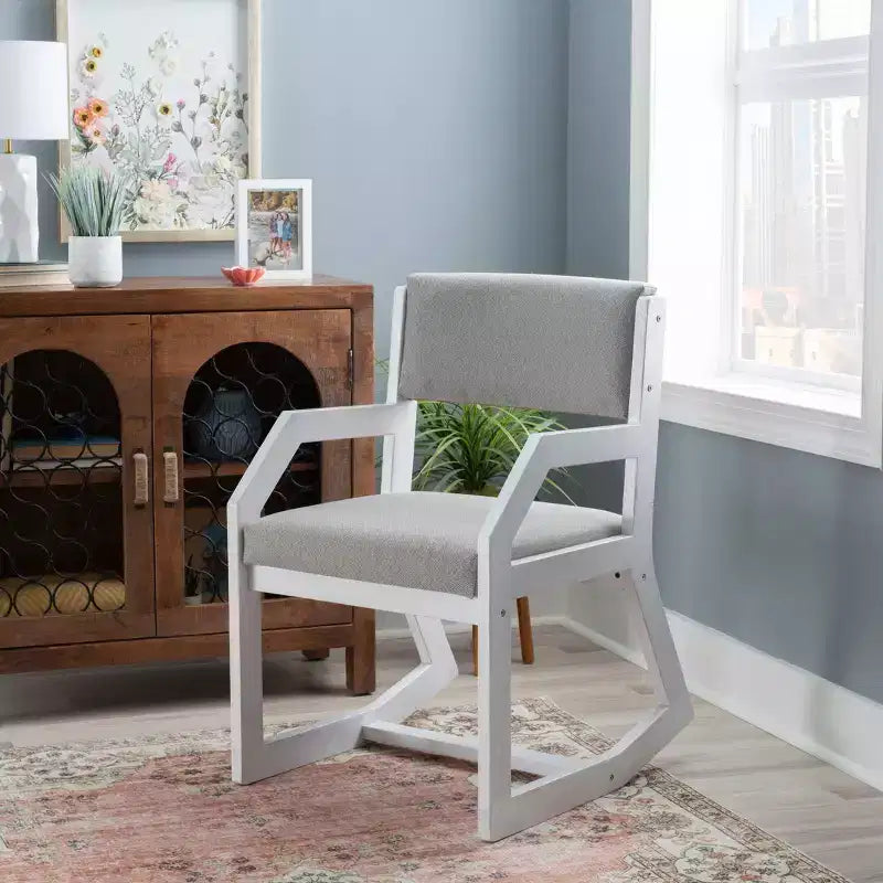 Robin Modern Upholstered Rocking Chair White - Linon: Beechwood Frame, Removable Cushions, Bedroom & Living Room Use