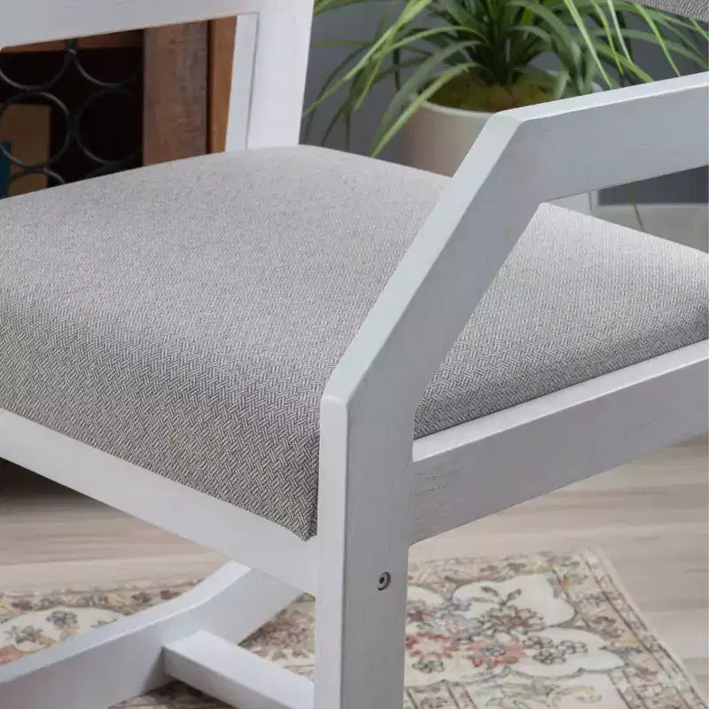 Robin Modern Upholstered Rocking Chair White - Linon: Beechwood Frame, Removable Cushions, Bedroom & Living Room Use