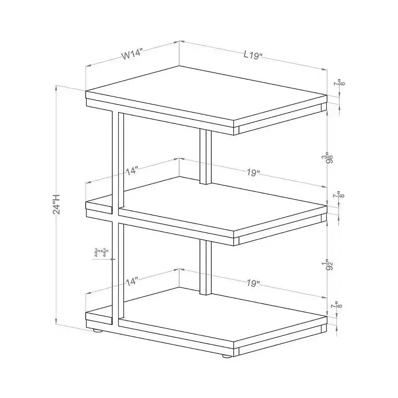 24/7 Shop At Home Comrie 3 Shelf Side Table