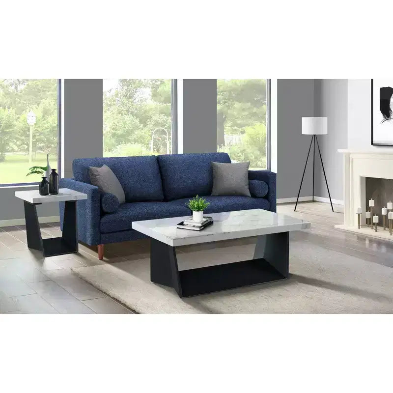 Tobias Coffee Table with Marble Top - Picket House Furnishings
