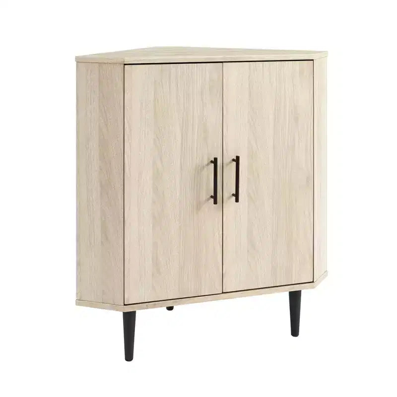 Contemporary 2 Door Wedge Corner Accent Cabinet - Saracina Home