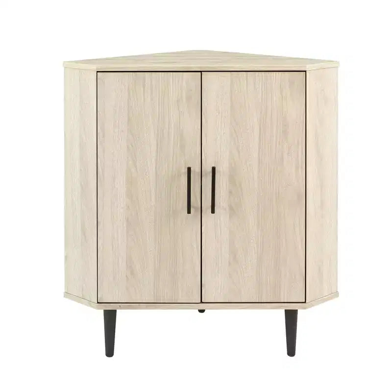 Contemporary 2 Door Wedge Corner Accent Cabinet - Saracina Home